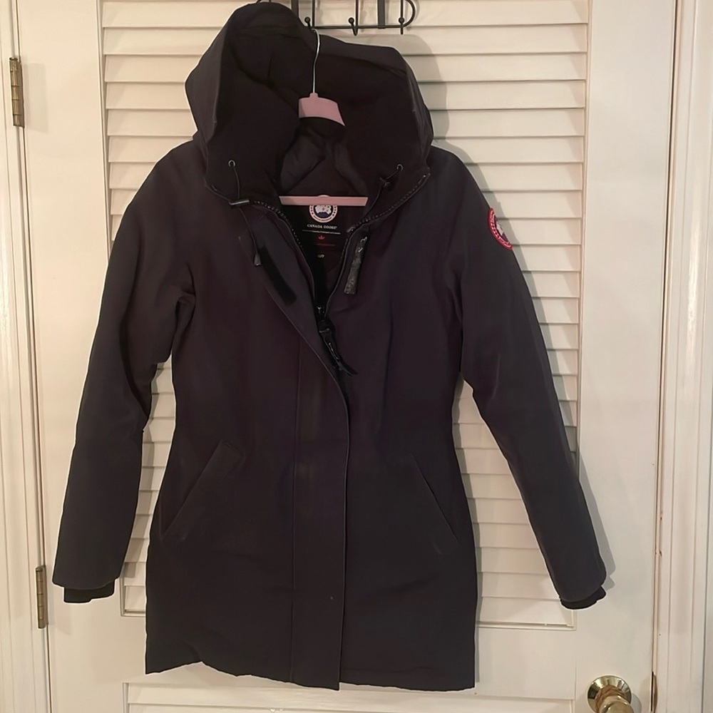 🤩 Canada Goose Black PreLoved Rossclair Winter HoodedFront Pocket Coat